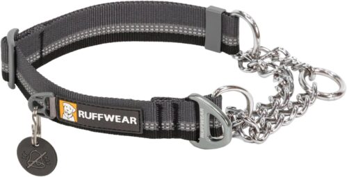 Ruffwear -Kettenreaktionskragen, einstellbar, kein Zug, Hundekragen und Hundetrainingsketten, Aluminium D -Ring & Limited Kabel, reflektierender Hundekragen Gray 14 – 20 Zoll
