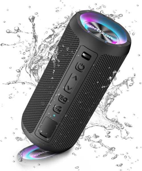 Ortizan Bluetooth-Lautsprecher mit leichter, tragbarer Bluetooth-Box mit IPX7-Wasserschutz, Dual-Bass-Treibern, 30-Stunden