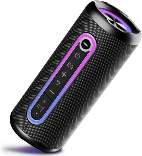Bluetooth -Lautsprecher mit leichten, Bluetooth 5.4 Music Box, 30 W Dual -Lautsprecher, Dual -Bass -Treiber, 30 Stunden Batterie, IPX7 wasserdicht, TWS -Paarung, Aux, TF -Karte, geeignet für Outdoor/Party/Reisen, Schwarz, Schwarz