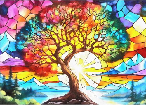 Puzzle -1000 -Stücke, erwachsenes Puzzle, ein herausforderndes Puzzle, Puzzlespiel für die ganze Familie, Geschenke für Frauen, Geschenke für Männer, Thema: Baum des Lebens