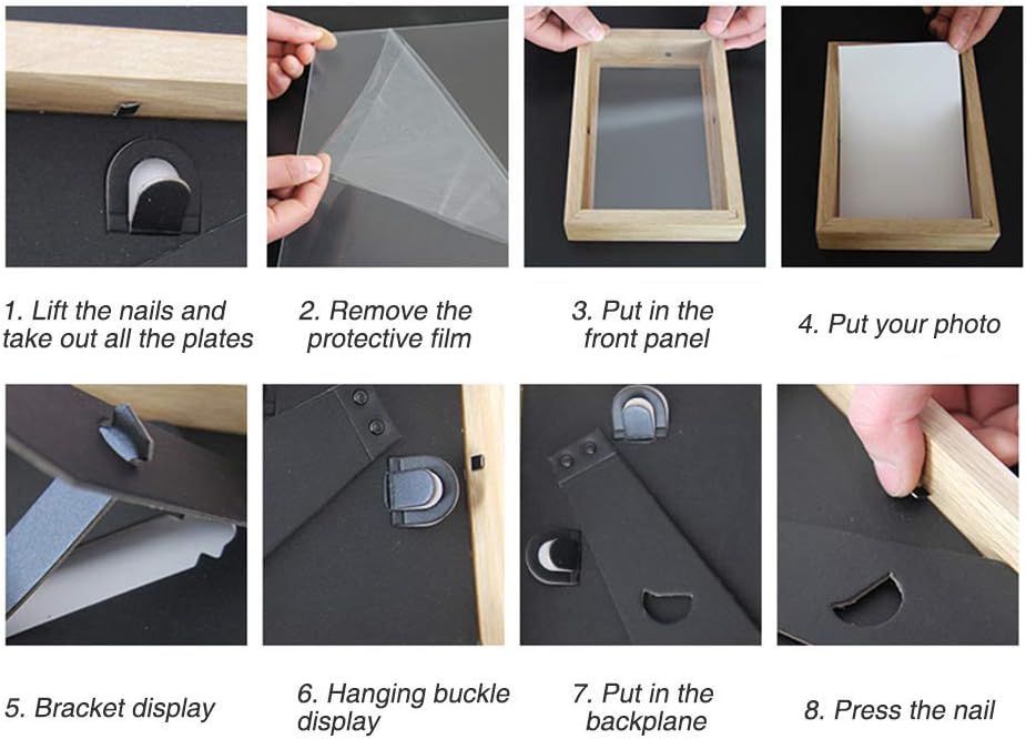 MUZILIFE COLLAGE FOTOSRECHT mit Mount für 11 Fotos, moderne, häusliche / familienbildende Bildwand, 8 Stück, 13 x 18 cm + 3 Stück 20 x 25 cm – Bild 8