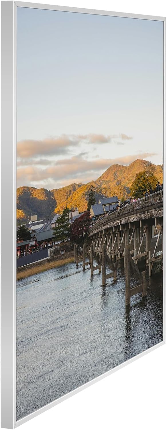 Frametory, 18 x 24 Zoll Aluminium Metall Wandmontage Rahmen für Drucke und Bilder mit echtem Glas (Silber, 4 Packung) – Bild 2