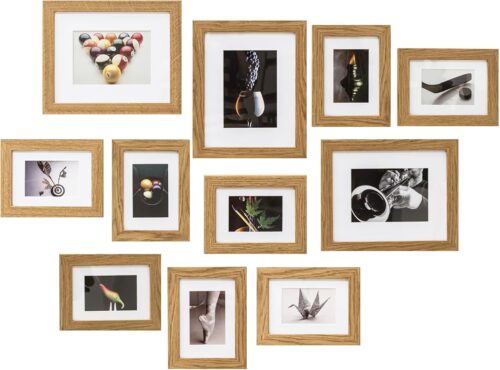 MUZILIFE COLLAGE FOTOSRECHT mit Mount für 11 Fotos, moderne, häusliche / familienbildende Bildwand, 8 Stück, 13 x 18 cm + 3 Stück 20 x 25 cm