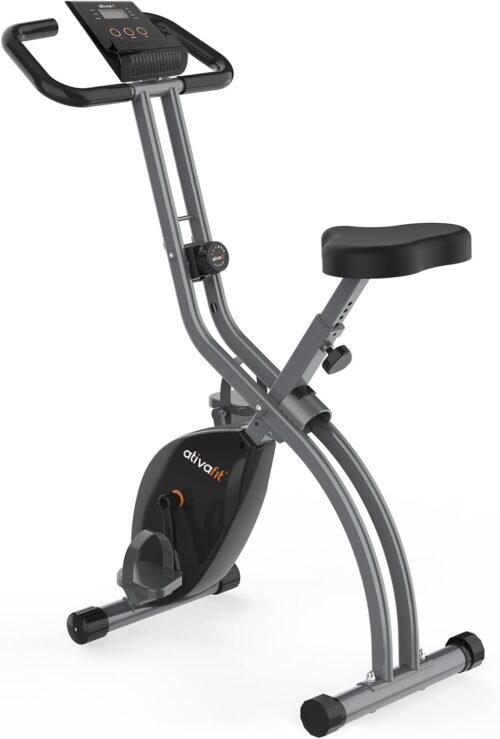Ativafit 3-in-1-Trainingrad falten faltbar home magnetisch angetriebenes Heimtrainer-Fahrrad mit Handimpulsmessung und LCD-Monitor-Fitnessgeräte für Heimraumsparen ideal für Sportler