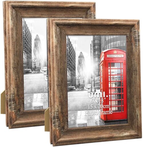 Umi.essentials braune Bilderrahmen, rustikaler Stil, 2 -Set von 2