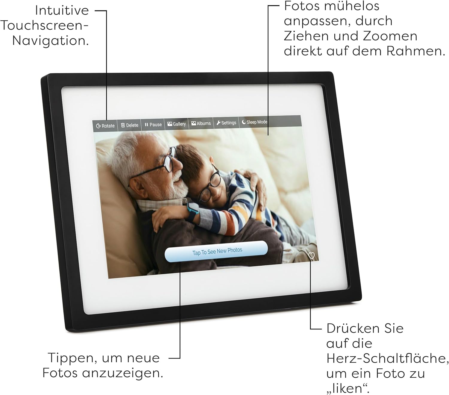 Skylight Frame - WLAN Digital Billder Frame, 10 -Zoll -Touchscreen, sofort per E -Mail oder App Fotos senden, Cloud Storage - Tolles Geschenk – Bild 2