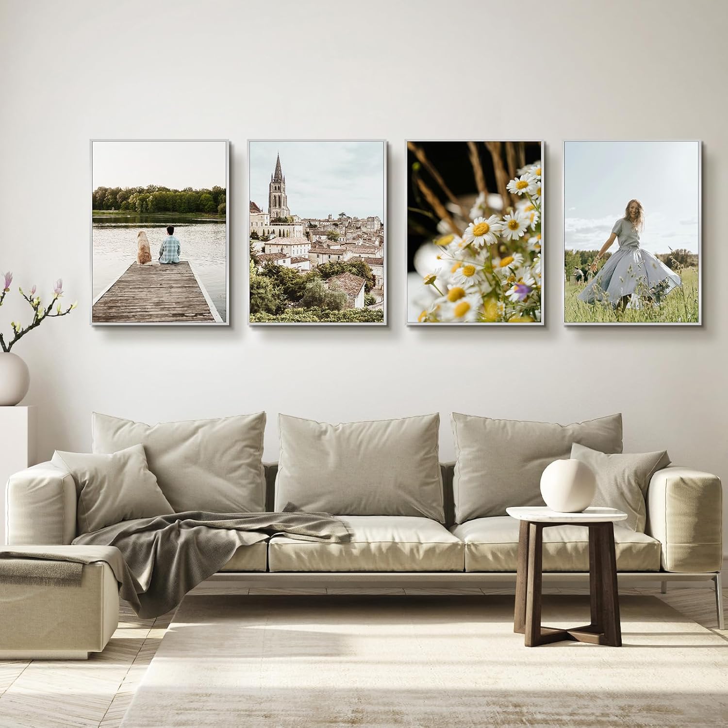 Frametory, 18 x 24 Zoll Aluminium Metall Wandmontage Rahmen für Drucke und Bilder mit echtem Glas (Silber, 4 Packung) – Bild 5