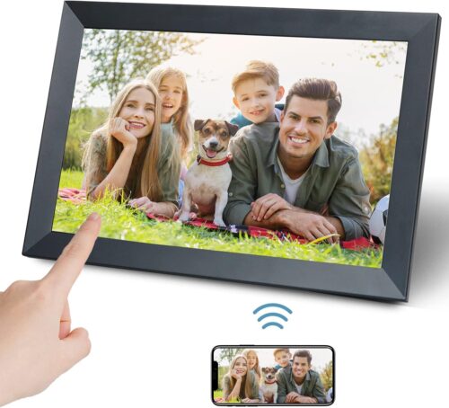 AORPDD Digitaler Bilderrahmen WiFi 10,1 Zoll HD IPS Touchscreen Elektronischer Bilderrahmen mit 32 GB Speicher, automatische Rotation, Teilen Sie Fotos oder Videos überall über Frameo -App aus