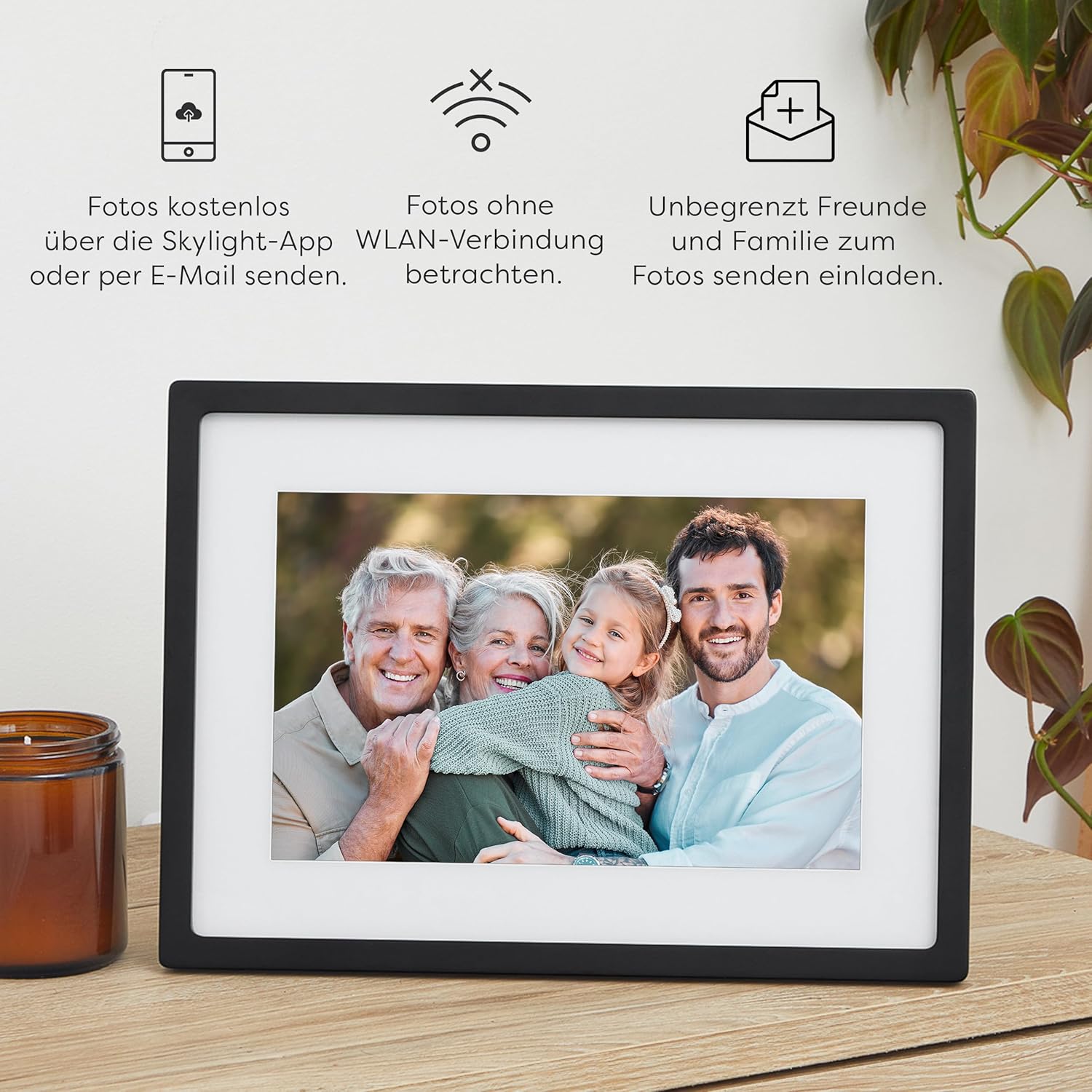 Skylight Frame - WLAN Digital Billder Frame, 10 -Zoll -Touchscreen, sofort per E -Mail oder App Fotos senden, Cloud Storage - Tolles Geschenk – Bild 6